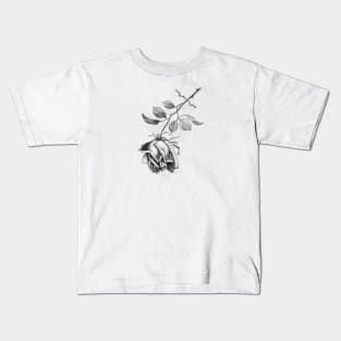 Black Rose Illustration Kids T-Shirt